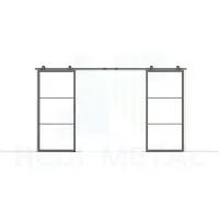 Hlöðuhurð úr málmigleri